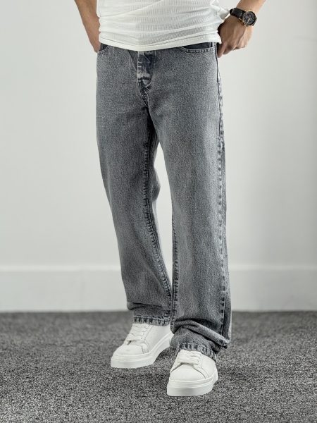 نیم بگ جین طوسی ساده کد 895