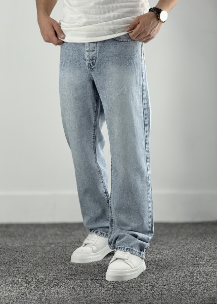 نیم بگ جین آبی یخی کد 854