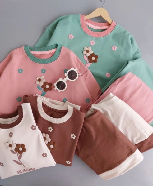 ست بلوز شلوار دخترانه گلدوزی شده