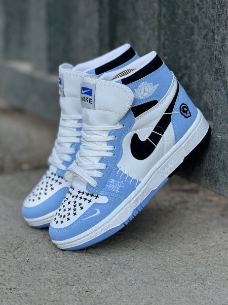 کتونی نایک وودو ساق دار سفید آبی