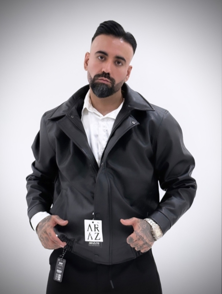 کاپشن چرم باکسی دوسال ضمانت داخل خز