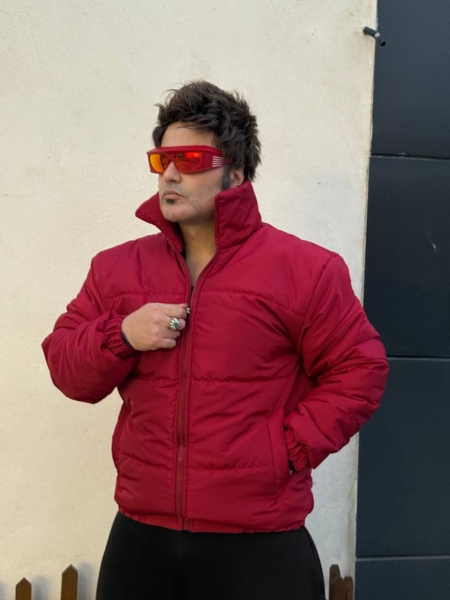 کاپشن پفی زرشکی