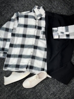 پیراهن پشمی مردانه سفید مشکی