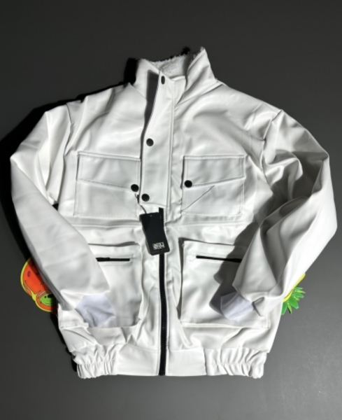 کاپشن چرم دکمه ای