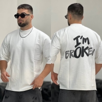 تیشرت 3نخ Broken سفید