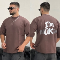 تیشرت 3نخ Broken نسکافه ای