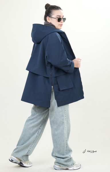 بارانی کوتاه بغل زیپ