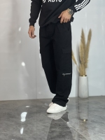 شلوار کارگو 7 جیب کتان خارجی Zara مشکی