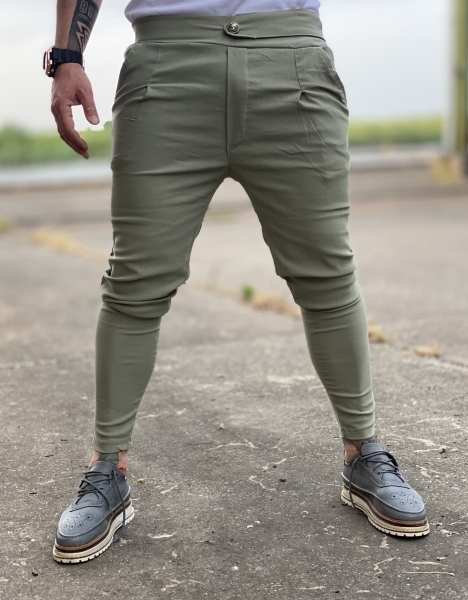 شلوار فاستونی پسته ای