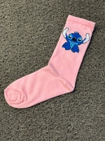 جوراب ساق بلند طرح استیج صورتی