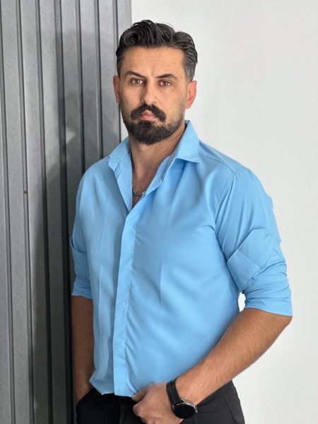 پیراهن دوشین مردانه رنگ آبی روشن