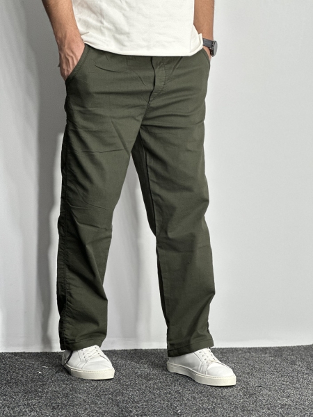 شلوار بگ استایل کتان نیل مردانه سبز