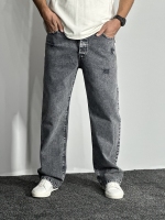 شلوار جین بگ استایل مردانه طوسی تیره