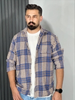 پیراهن پشمی مردانه رنگ آبی