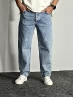 شلوار جین مام فیت رنگ آبی