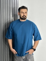 تیشرت باکسی سه نخ مردانه بیسیک کله غازی