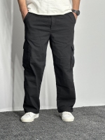 شلوار کارگو بگ استایل کتان نیل مردانه مشکی
