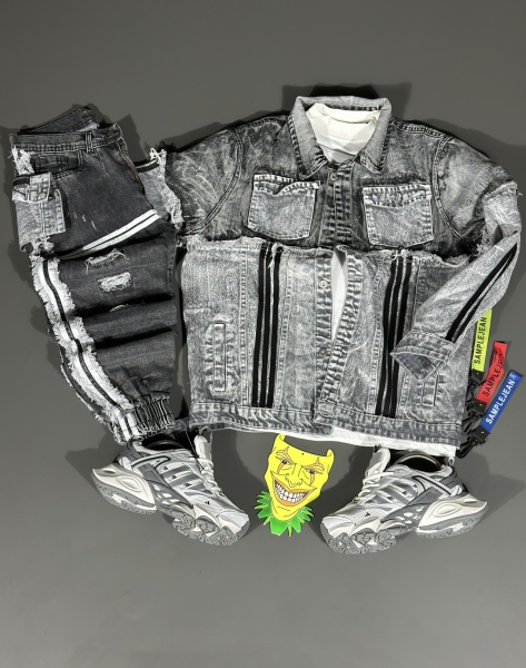 ست کت جین سه خط