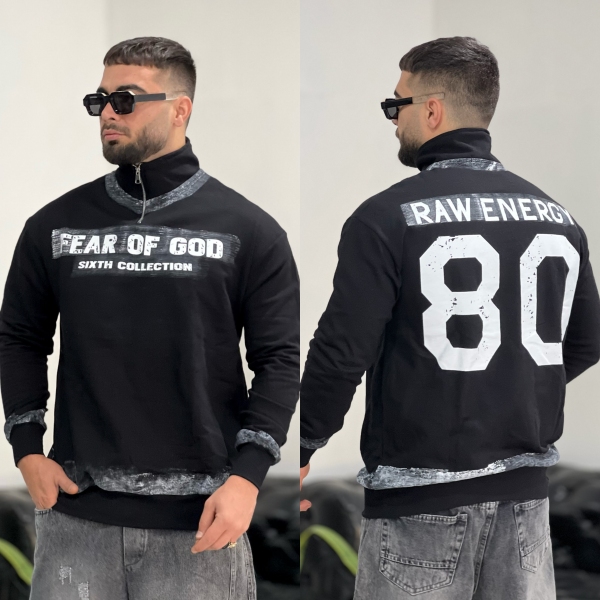 نیم زیپ FEAR مشکی P