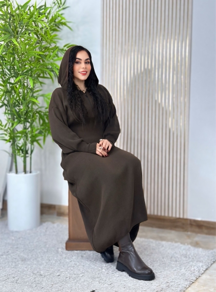 بافت ماکسی کلاه دار