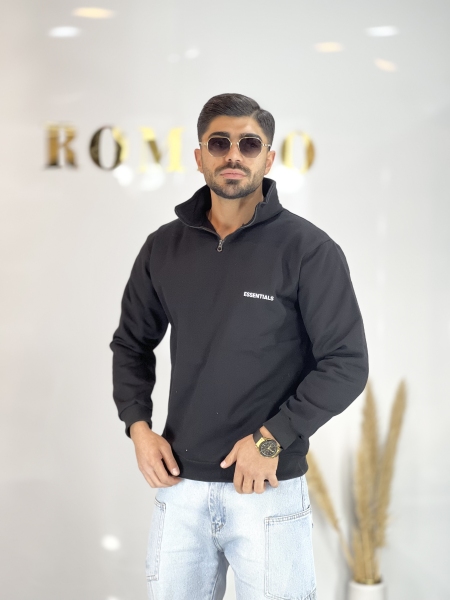 دورس سه نخ نیم زیپ Essential مشکی