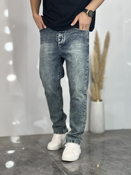 شلوار مام فیت جین کشی Zara آبی سبز کد 930