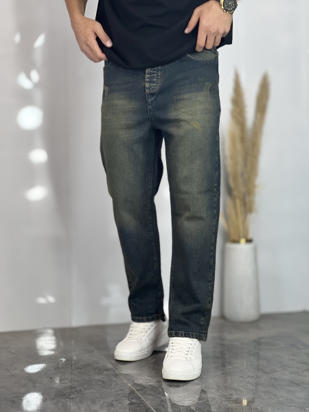 شلوار مام فیت جین کشی Zara سبز کد 969