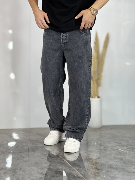 شلوار نیم بگ جین Zara ذغالی کد 802