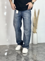 شلوار نیم بگ جین Haz آبی کثیف کد 1001/4