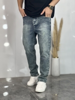 شلوار مام فیت جین کشی Zara آبی سبز کد 930