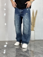 شلوار نیم بگ جین Zara آبی سایه کد 63