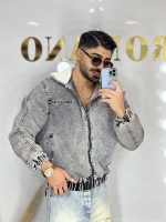 کاپشن جین باکسی Star ذغالی