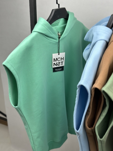 هودی وست کلاهدار ، پارچه دورس سه نخ پنبه داخل کرکی ، باکسی