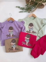 ست بلوز شلوار دختر کلاه دار