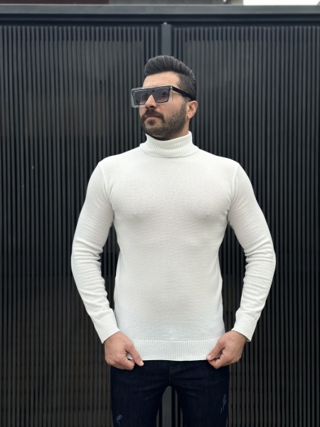 بلوز یقه اسکی سفید