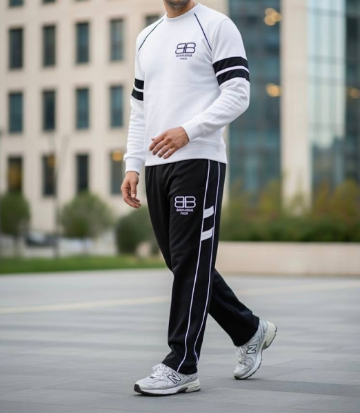 ست دورس و اسلش BALENCIAGA PARIS سفید مشکی