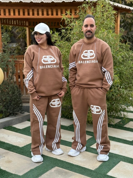 ست دورس و شلوار بگ بالنسیاگا نسکافه ای