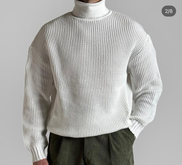 بافت یقه اسکی سفید