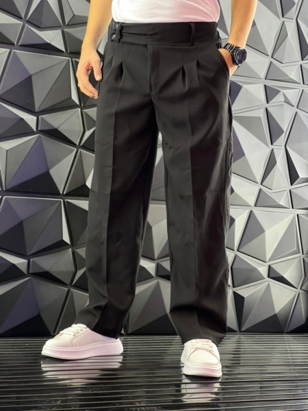 شلوار نیم بگ مازراتی مشکی مدل 2