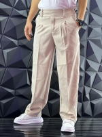 شلوار نیم بگ مازراتی کرم مدل 2