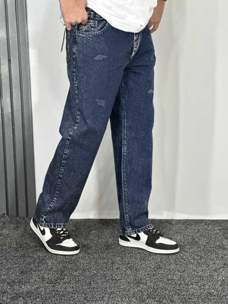 شلوار جین بگ استایل مردانه (گرم بالا) آبی تیره