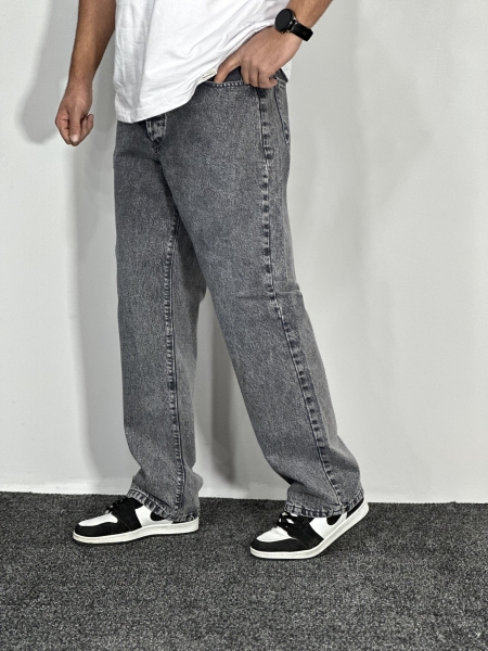 شلوار جین بگ استایل (گرم بالا) رنگ طوسی روشن