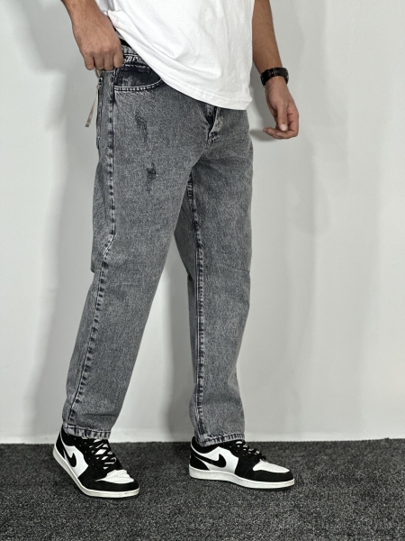 جین مام فیت زاپدار مردانه (گرم بالا) طوسی