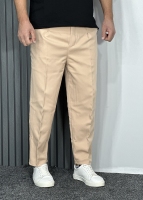 شلوار مام فیت پارچه مازراتی مردانه رنگ کرم