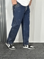 شلوار جین بگ استایل مردانه (گرم بالا) آبی تیره