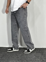 شلوار جین بگ استایل (گرم بالا) رنگ طوسی روشن