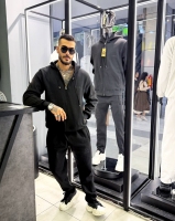 ست سویشرت و شلوار ساده مشکی