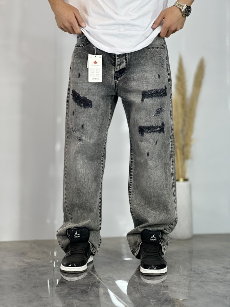 شلوار بگ Vip زاپدار طوسی کد 243