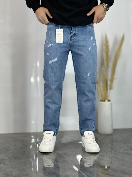 شلوار مام فیت جین Vip آبی تیره کد 1014/1