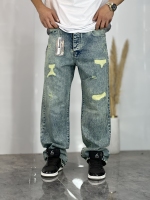 شلوار بگ Vip زاپدار آبی سبز کد 112